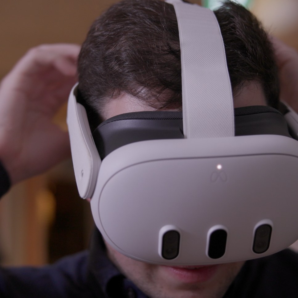 A headset going on for the AI and architecture film.